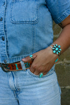 The stamped flower cuff